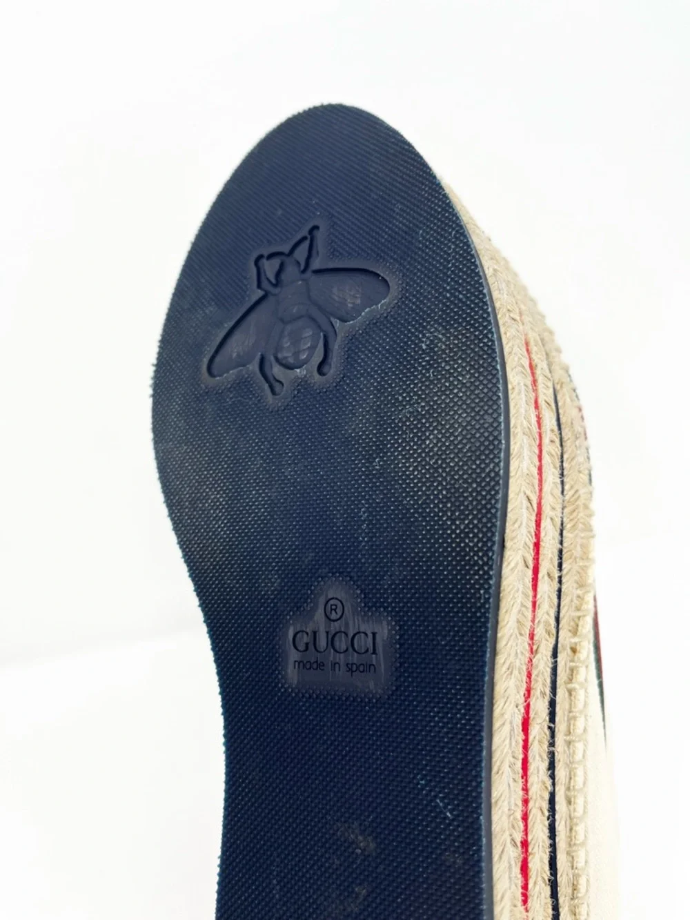 Gucci Vintage GG Logo Canvas Platform Espadrilles Espadrille Sneakers Ivory 39 9